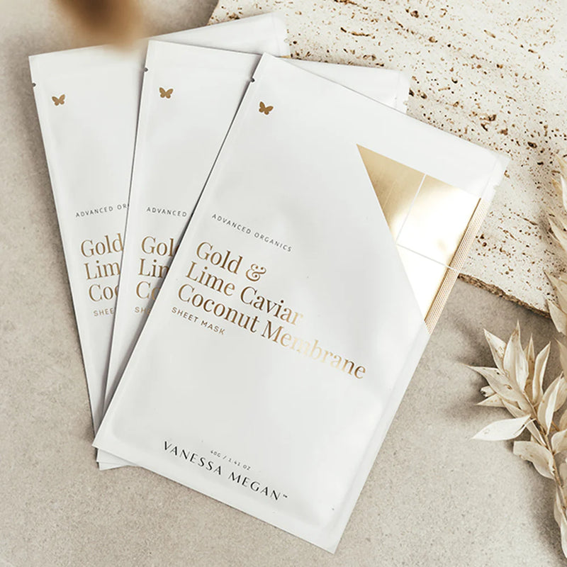 Gold & Lime Caviar Coconut Sheet Mask [3 Pack]